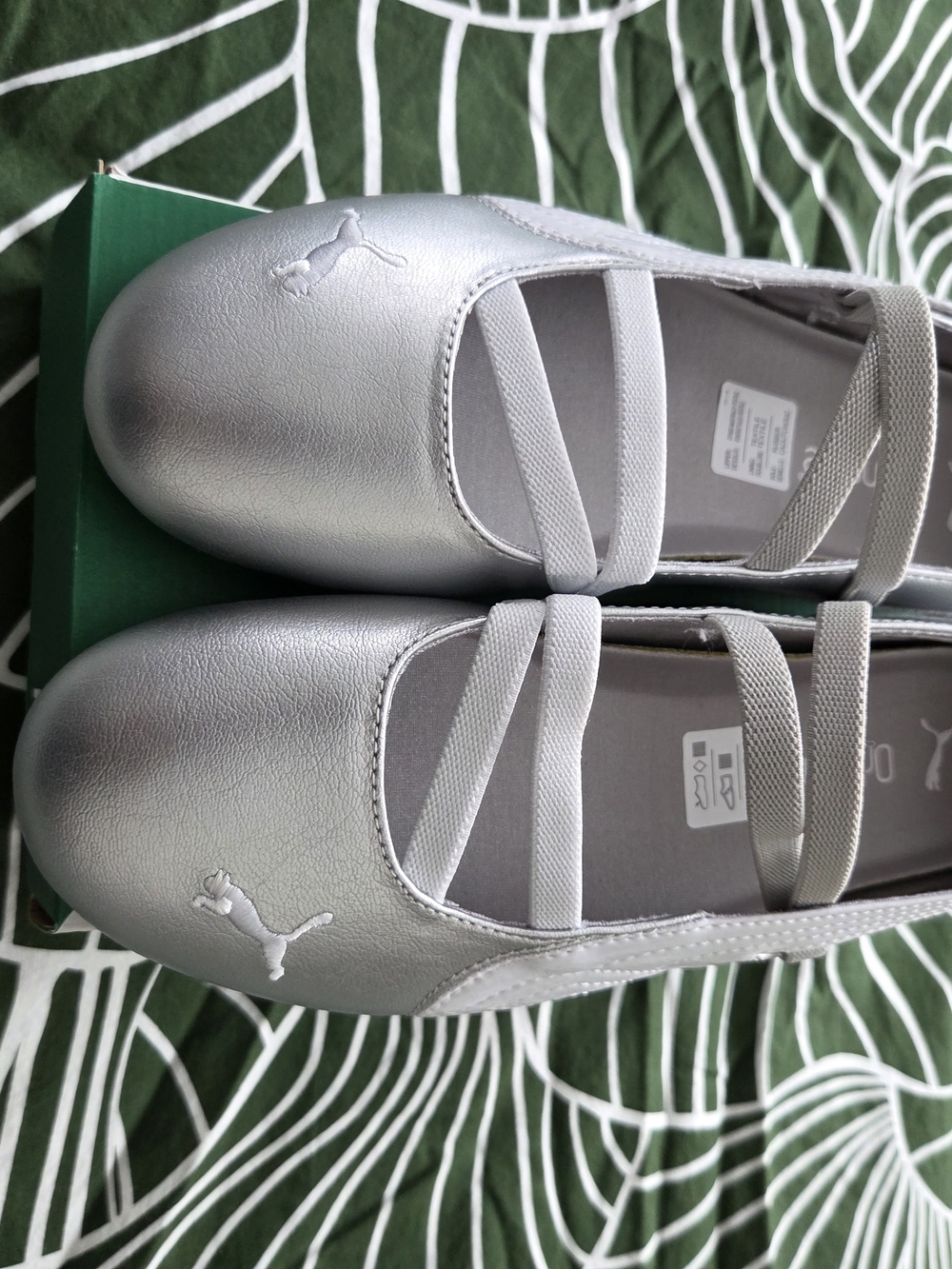 PUMA Womens' Silver Mary Jane Ballet Shoes